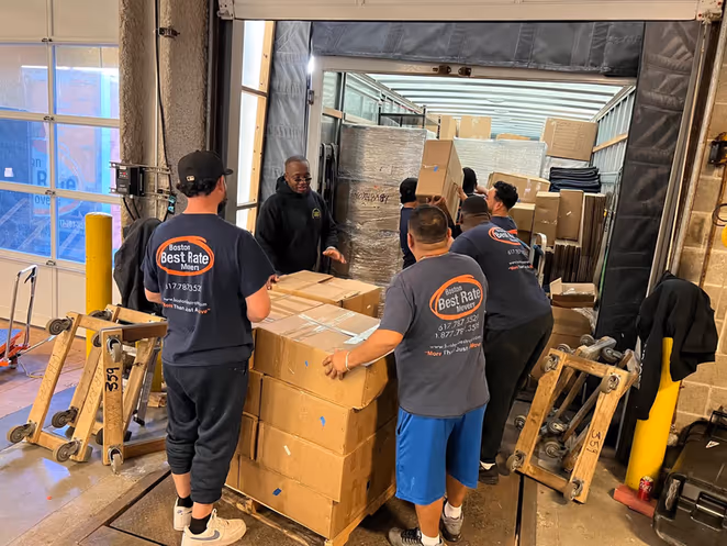 BBRM team loading truck at dock