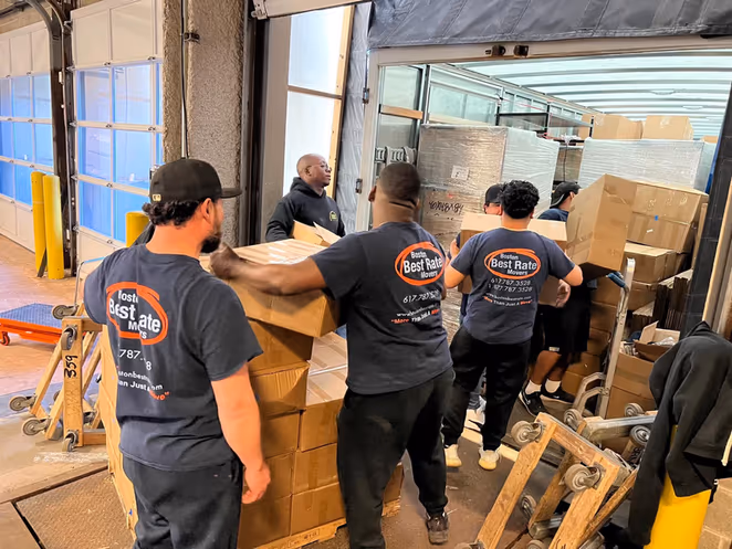 BBRM crew loading boxes at commercial dock