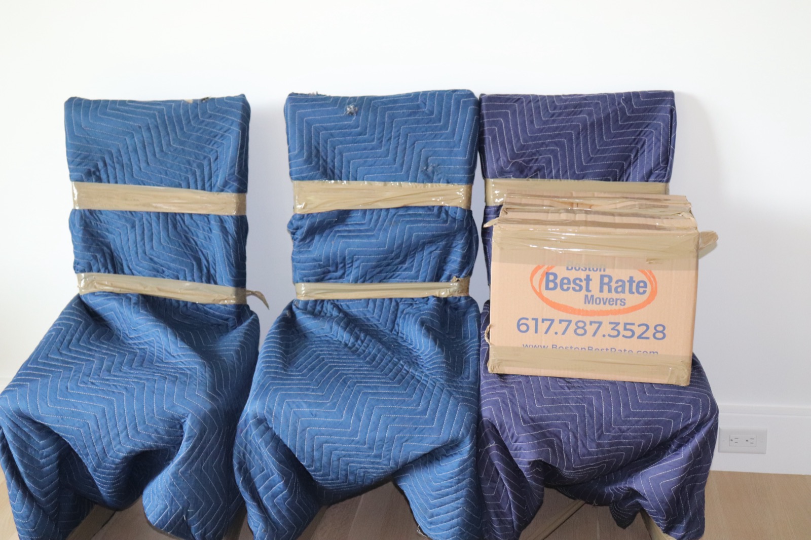 Items wrapped and protected for moving