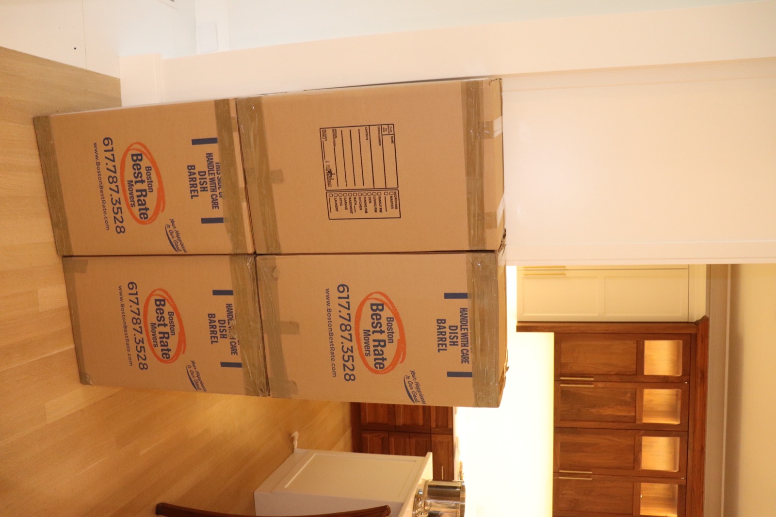 Stacked BBRM boxes ready for transport