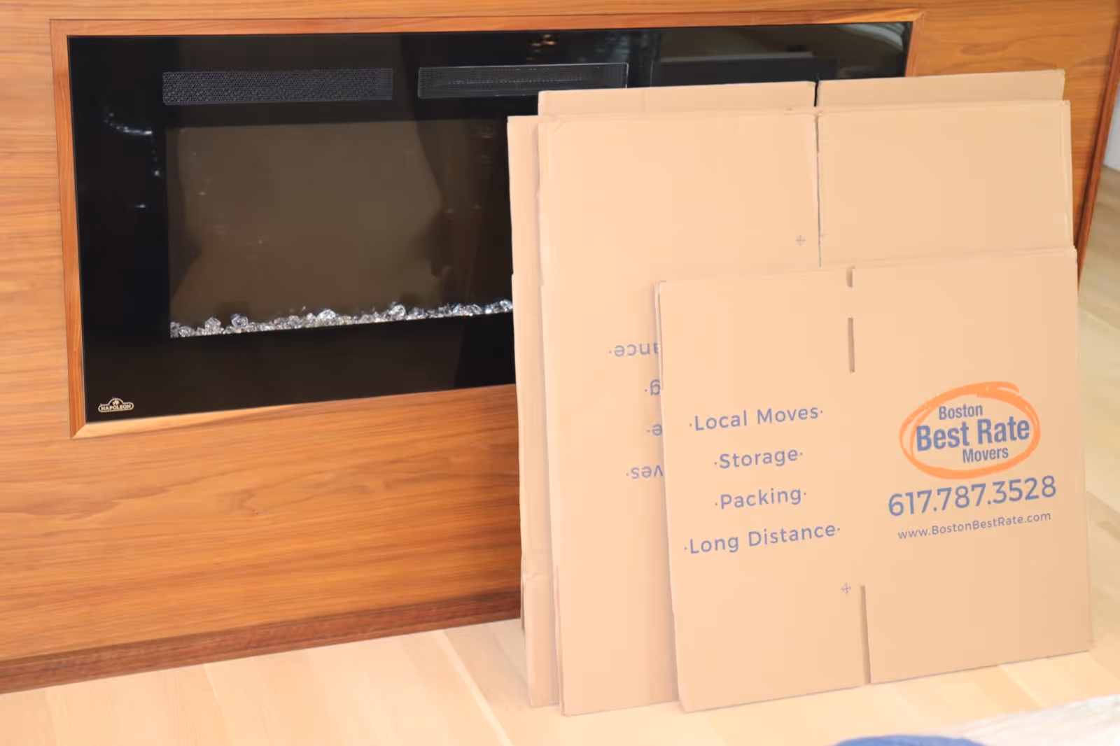 Boston Best Rate Movers flat-pack moving boxes ready for packing