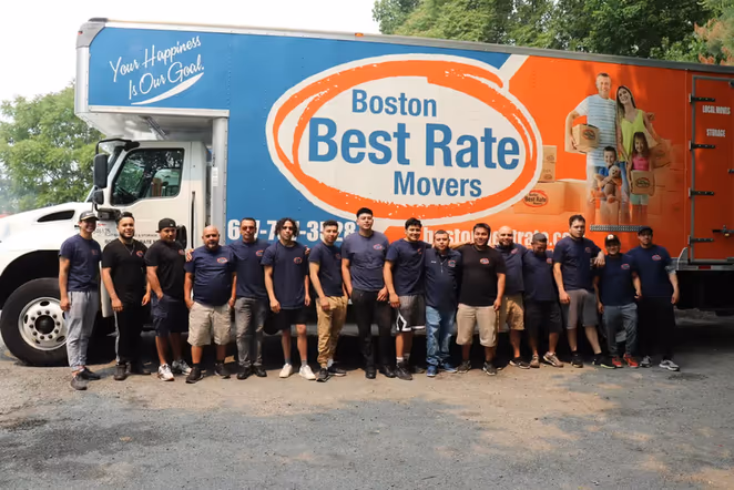 Boston movers — professional Boston Best Rate Movers team with branded moving truck