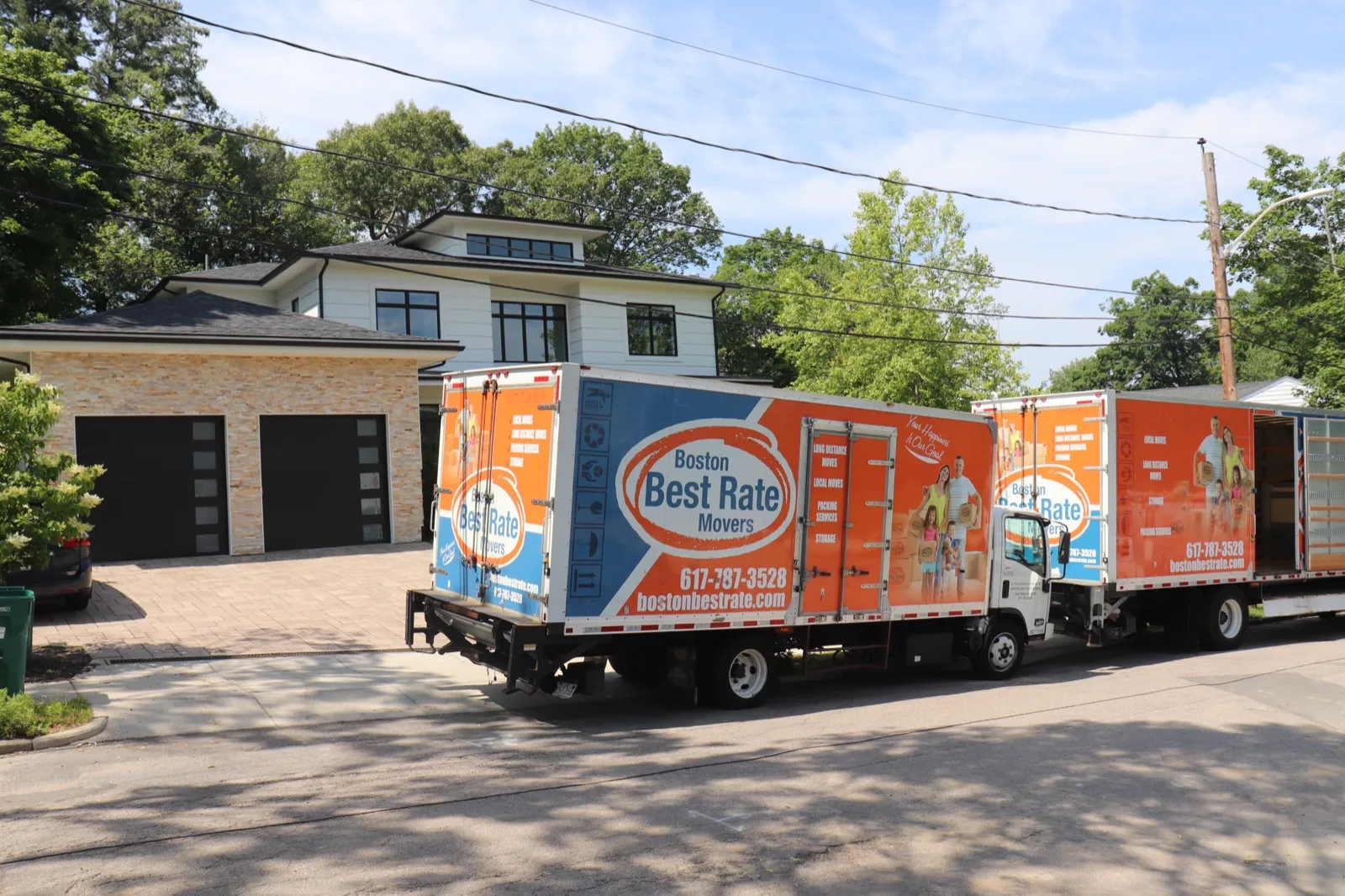 Boston Best Rate Movers truck at warehouse loading bay